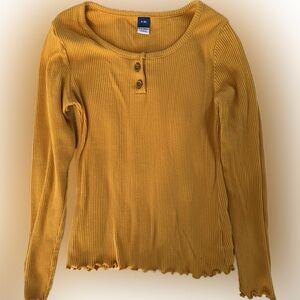 Yellow Girls’ Ribbed Long Sleeve Top